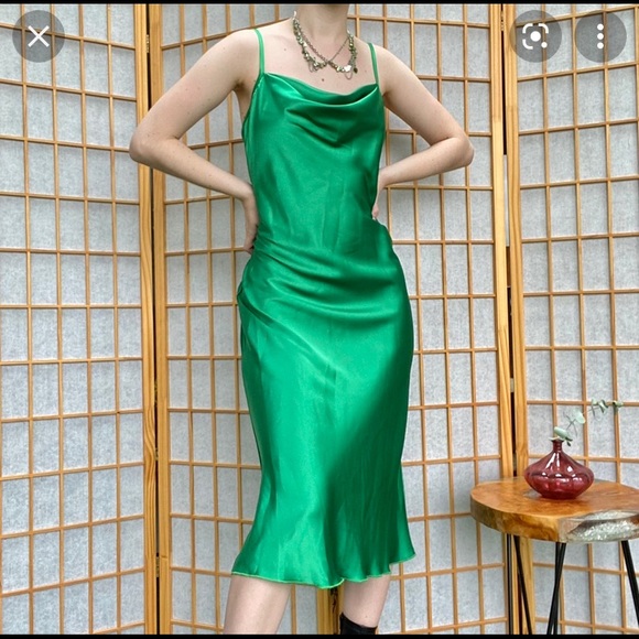 Bebe Dresses Bebe Emerald Green Satin Slip Dress Size Xl New With s Poshmark